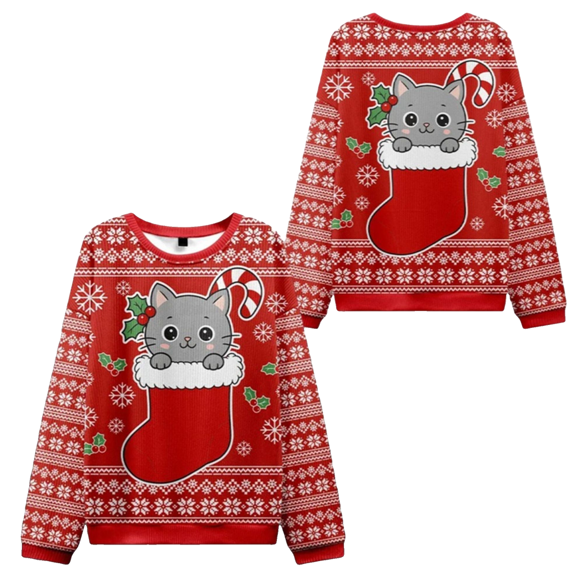2026 Christmas Cat In The Sock Ugly Sweater - Moonbestprint