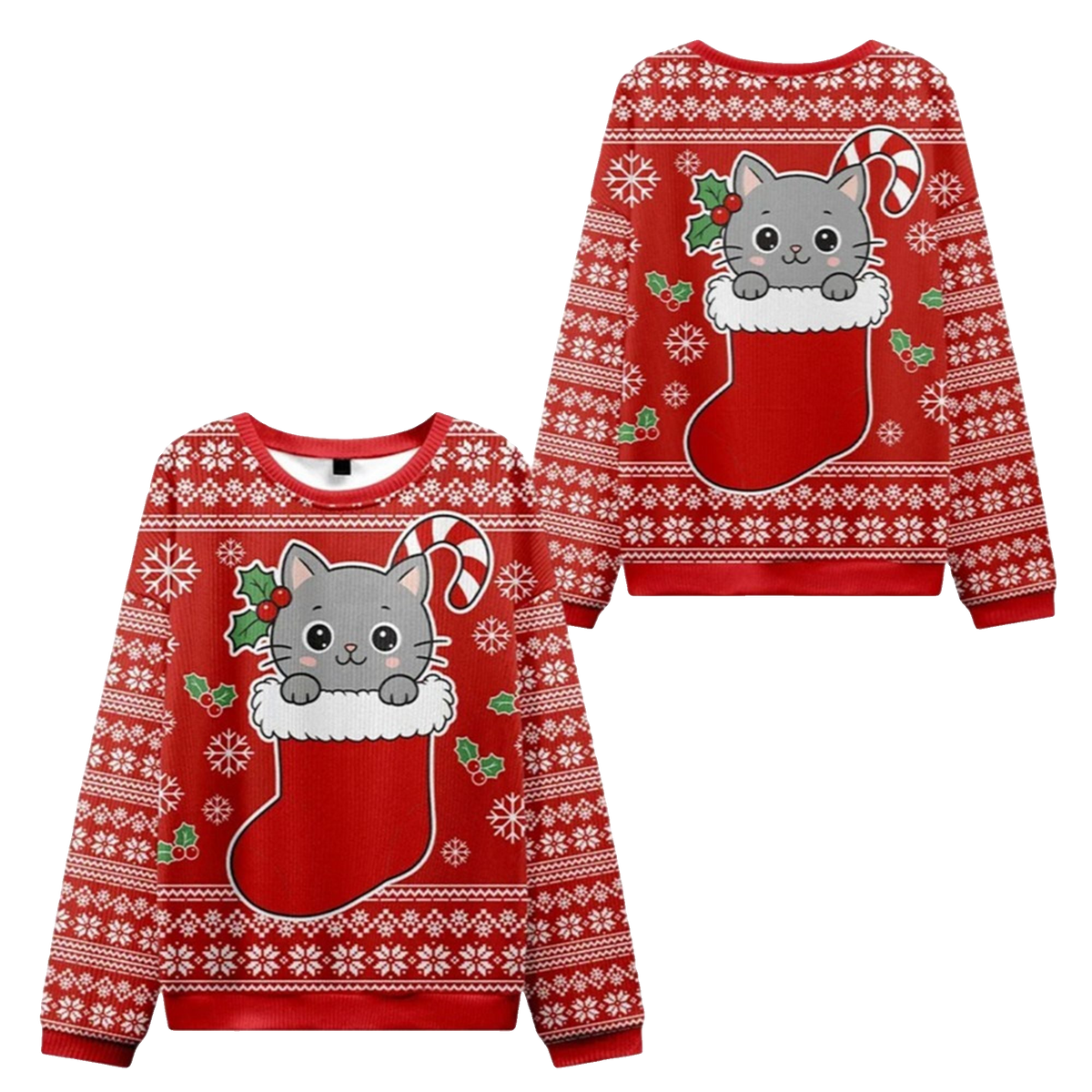 2026 Christmas Cat In The Sock Ugly Sweater - Moonbestprint