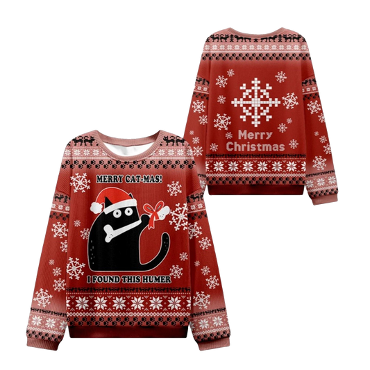 2026 Christmas Cat Found A Bone Gift Ugly Sweater - Moonbestprint
