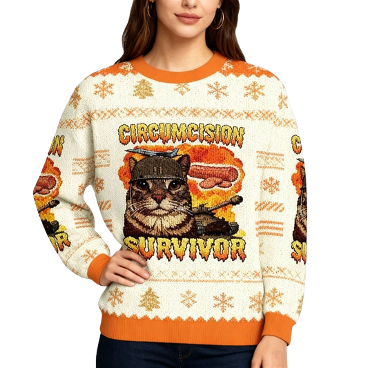 2026 Christmas Cat Circumcision Survivor Ugly Sweater - Moonbestprint