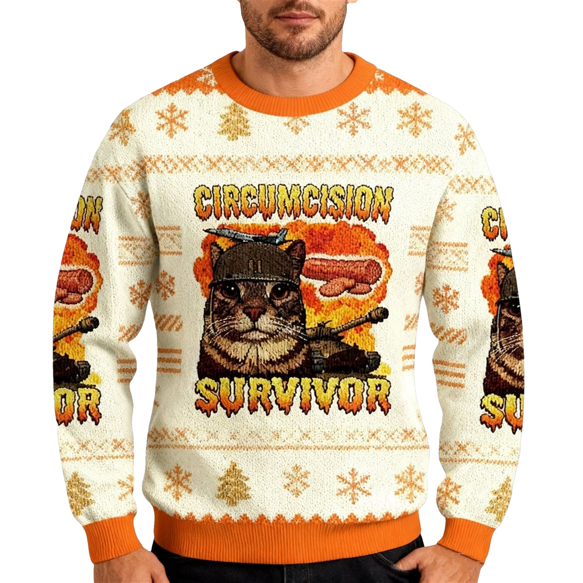 2026 Christmas Cat Circumcision Survivor Ugly Sweater - Moonbestprint
