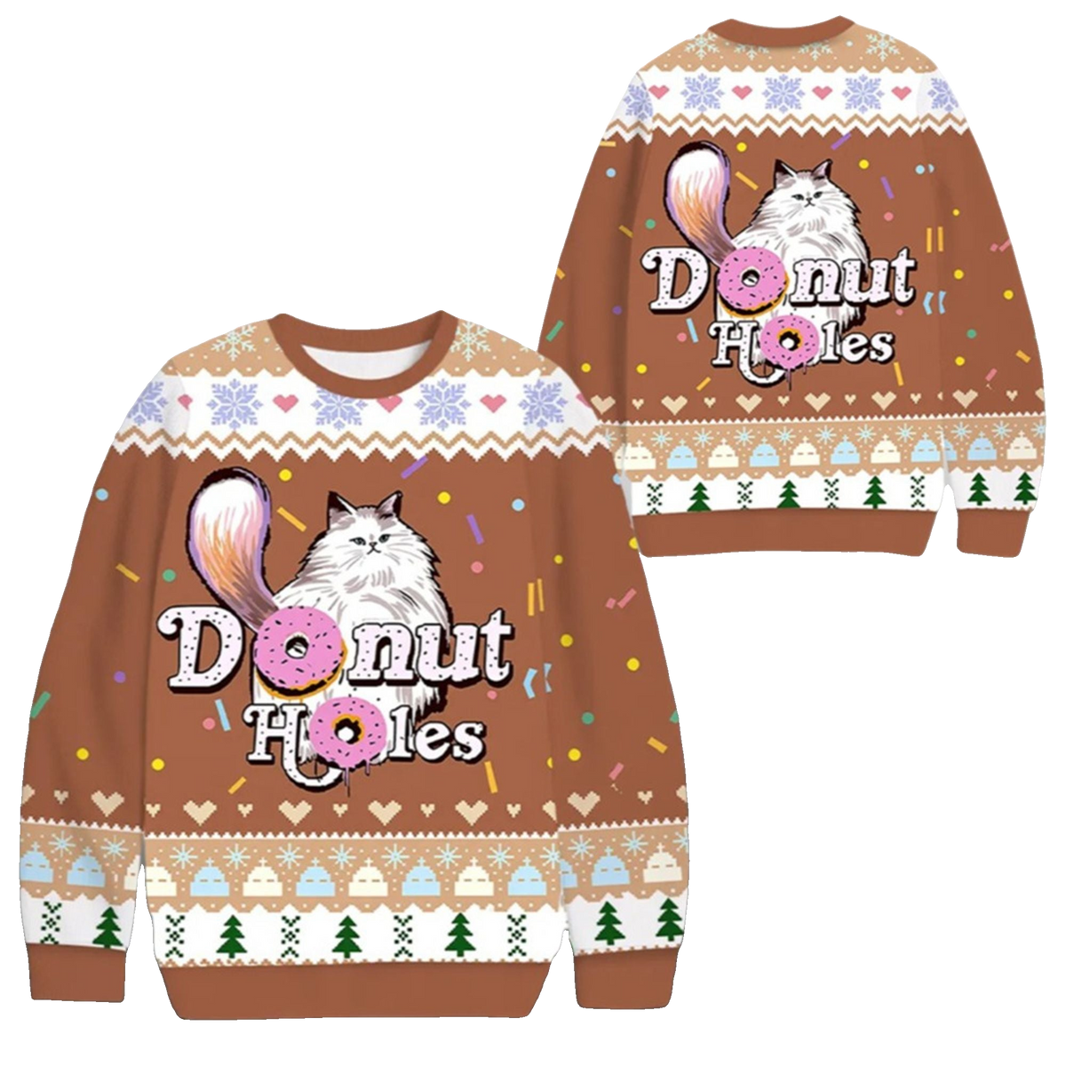 2026 Christmas Cat Donut Holes Ugly Sweater - Moonbestprint