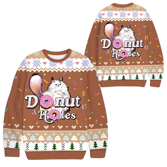 2026 Christmas Cat Donut Holes Ugly Sweater - Moonbestprint