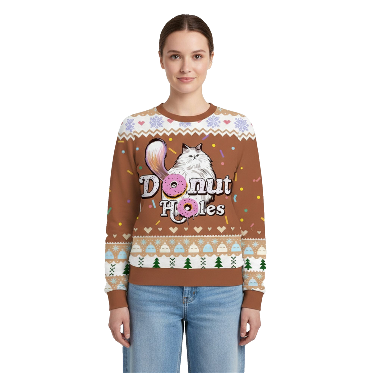 2026 Christmas Cat Donut Holes Ugly Sweater - Moonbestprint