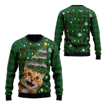 2026 Christmas Cat Christmas Tree Ugly Christmas Sweater - Moonbestprint
