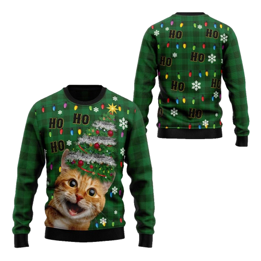 2026 Christmas Cat Christmas Tree Ugly Christmas Sweater - Moonbestprint