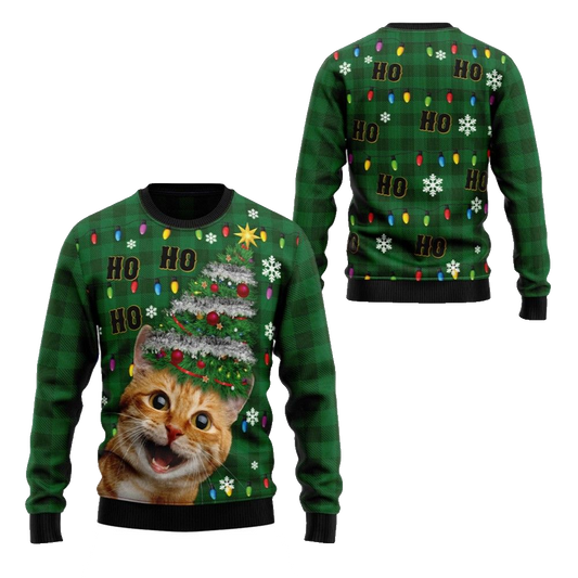 2026 Christmas Cat Christmas Tree Ugly Christmas Sweater - Moonbestprint