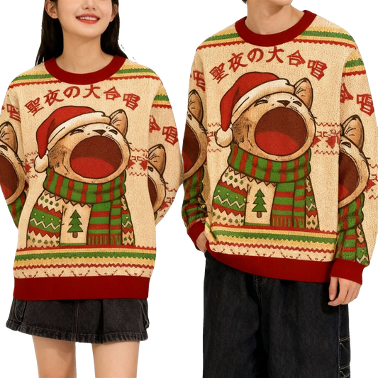 2026 Christmas Cat Cantata Christmas Ugly Sweater - Moonbestprint