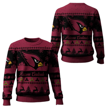 2026 Christmas Cardinals Festive Reindeer Tree Ugly Sweater - Moonbestprint