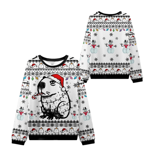 2026 Christmas Capybara Smoking Ugly Sweater - Moonbestprint