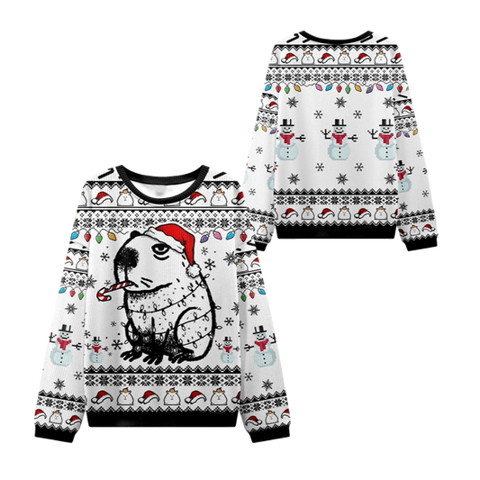2026 Christmas Capybara Smoking Ugly Sweater - Moonbestprint