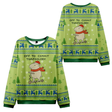 2026 Christmas Capybara Is Ready To Do Something Bad Ugly Sweater - Moonbestprint