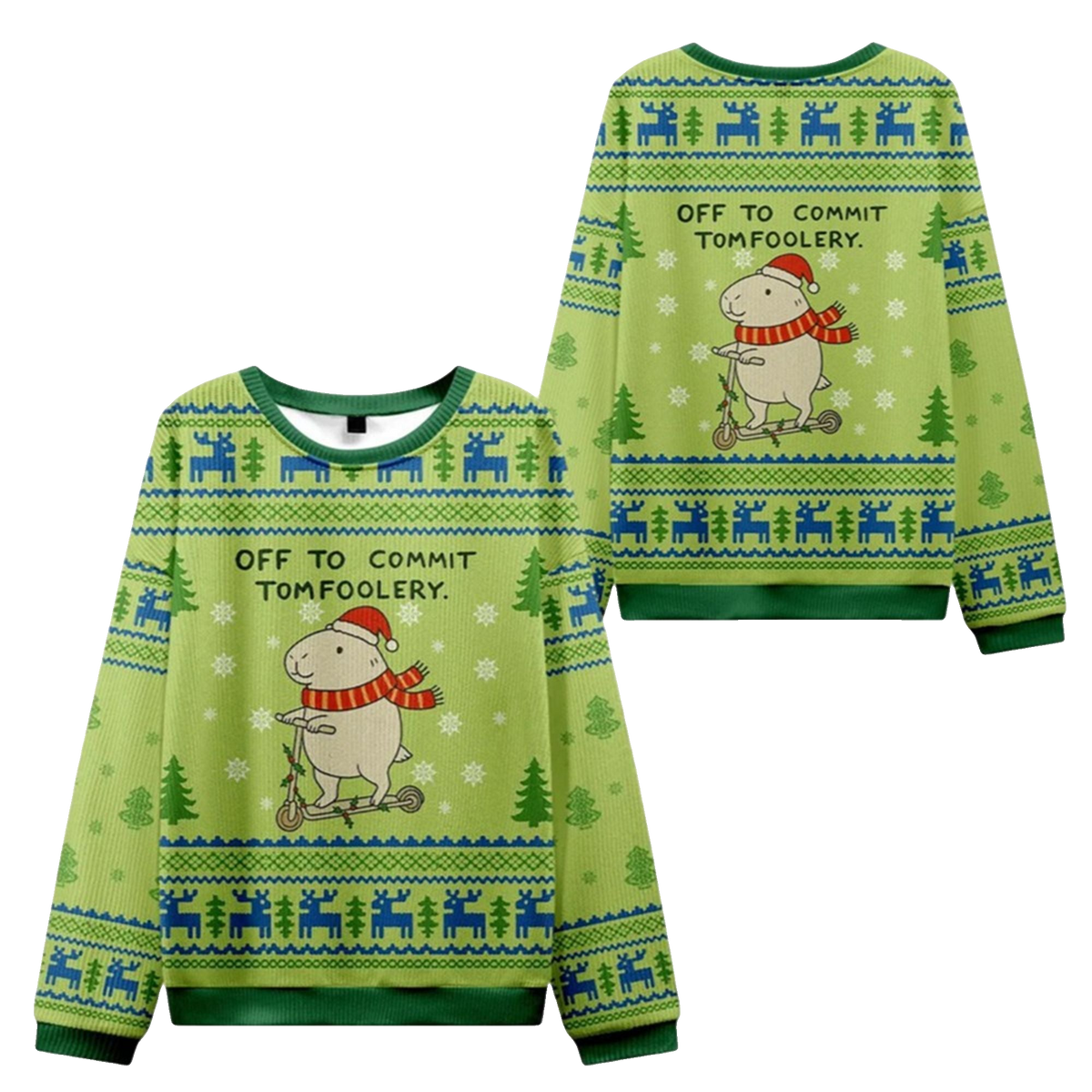 2026 Christmas Capybara Is Ready To Do Something Bad Ugly Sweater - Moonbestprint