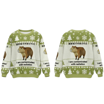 2026 Christmas Capybara Contaminated With Radiation Ugly Sweater - Moonbestprint