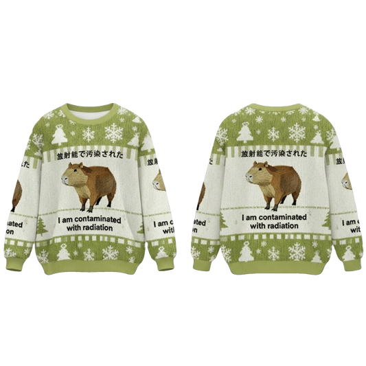 2026 Christmas Capybara Contaminated With Radiation Ugly Sweater - Moonbestprint