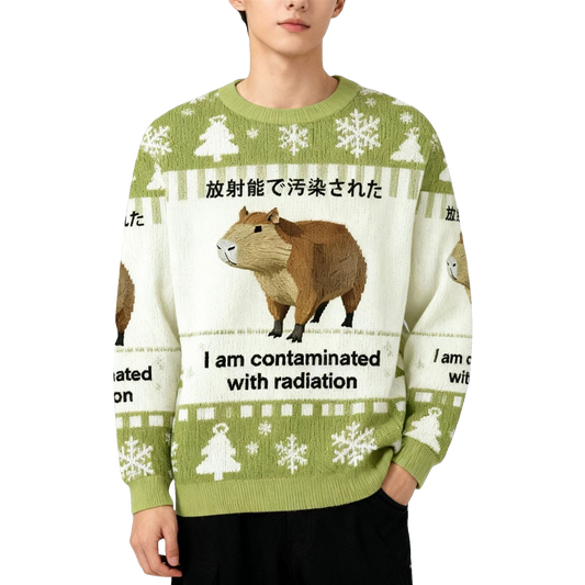 2026 Christmas Capybara Contaminated With Radiation Ugly Sweater - Moonbestprint