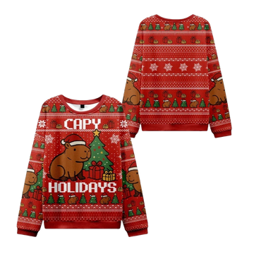 2026 Christmas Capybara Celebration Ugly Sweater - Moonbestprint