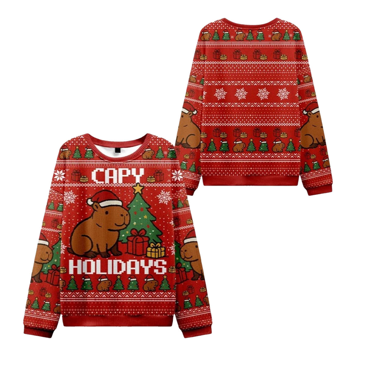 2026 Christmas Capybara Celebration Ugly Sweater - Moonbestprint