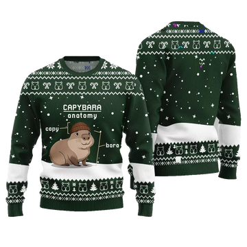 2026 Christmas Capybara Anatomy Ugly Christmas Sweater - Moonbestprint