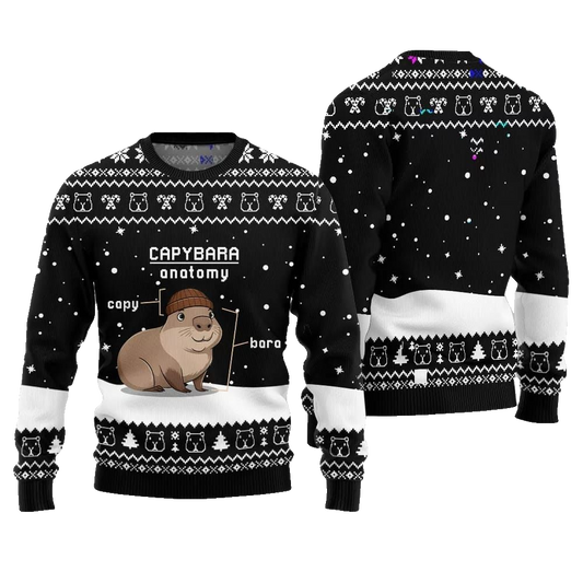 2026 Christmas Capybara Anatomy Ugly Christmas Sweater - Moonbestprint