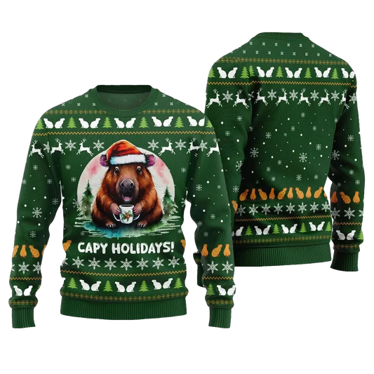 2026 Christmas Capy Holidays Ugly Sweater - Moonbestprint