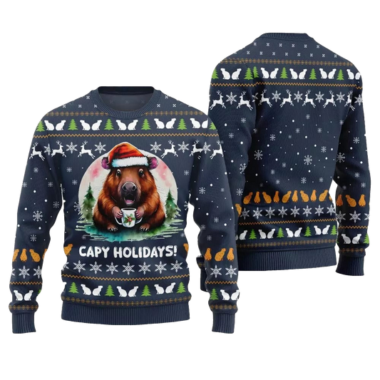 2026 Christmas Capy Holidays Ugly Sweater - Moonbestprint