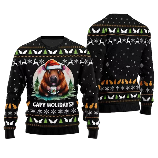 2026 Christmas Capy Holiday Ugly Sweater - Moonbestprint