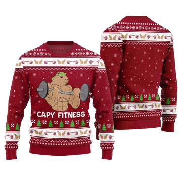 2026 Christmas Capy Fitness Ugly Christmas Sweater - Moonbestprint