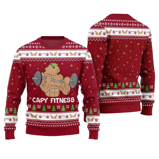 2026 Christmas Capy Fitness Ugly Christmas Sweater - Moonbestprint