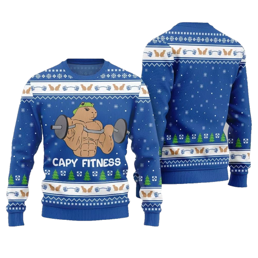 2026 Christmas Capy Fitness Ugly Christmas Sweater - Moonbestprint