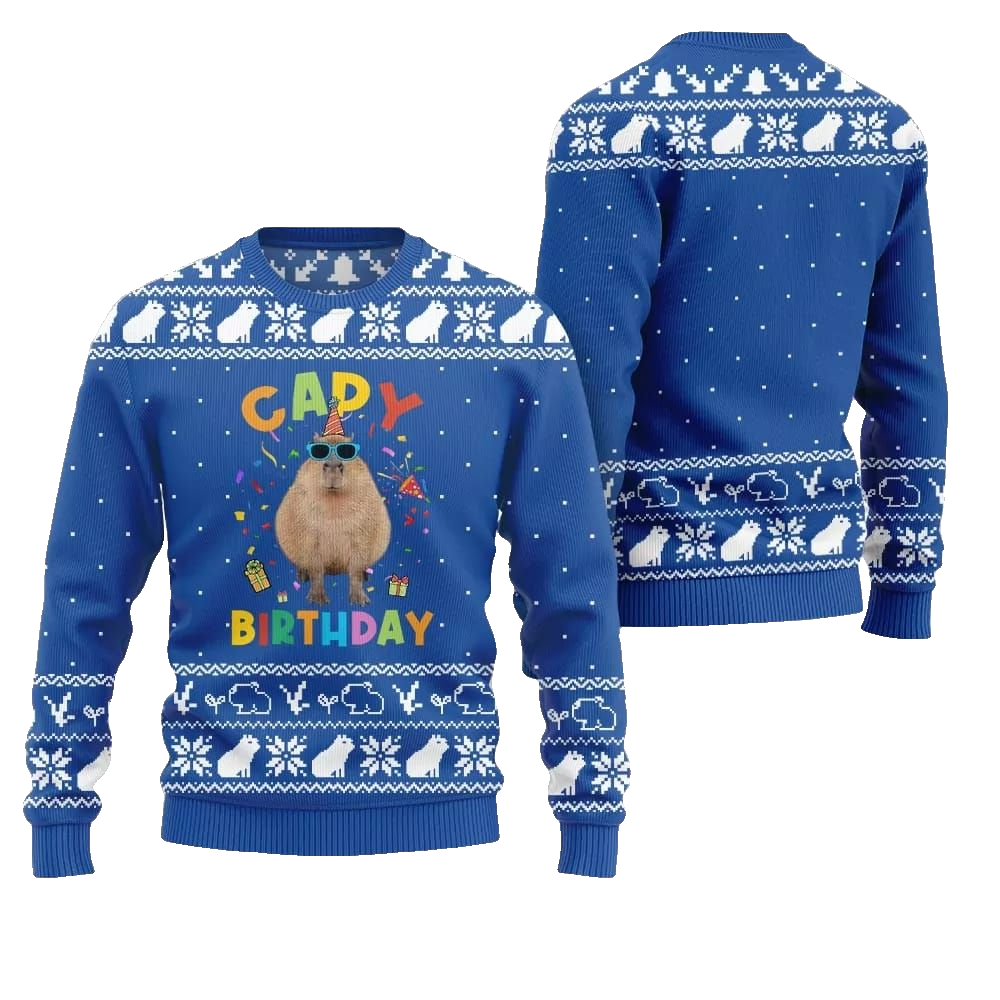 2026 Christmas Capy Birthday Ugly Christmas Sweater - Moonbestprint