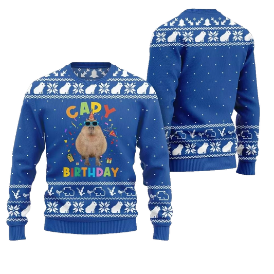 2026 Christmas Capy Birthday Ugly Christmas Sweater - Moonbestprint