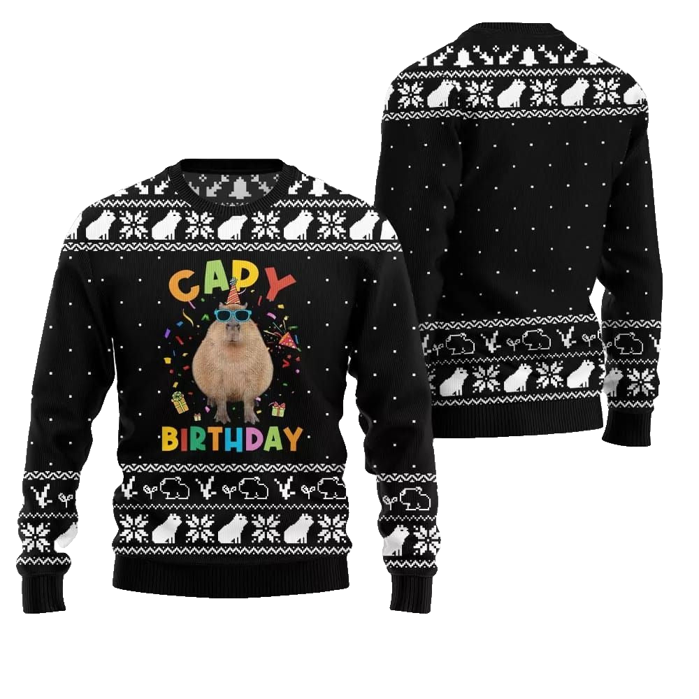 2026 Christmas Capy Birthday Ugly Christmas Sweater - Moonbestprint