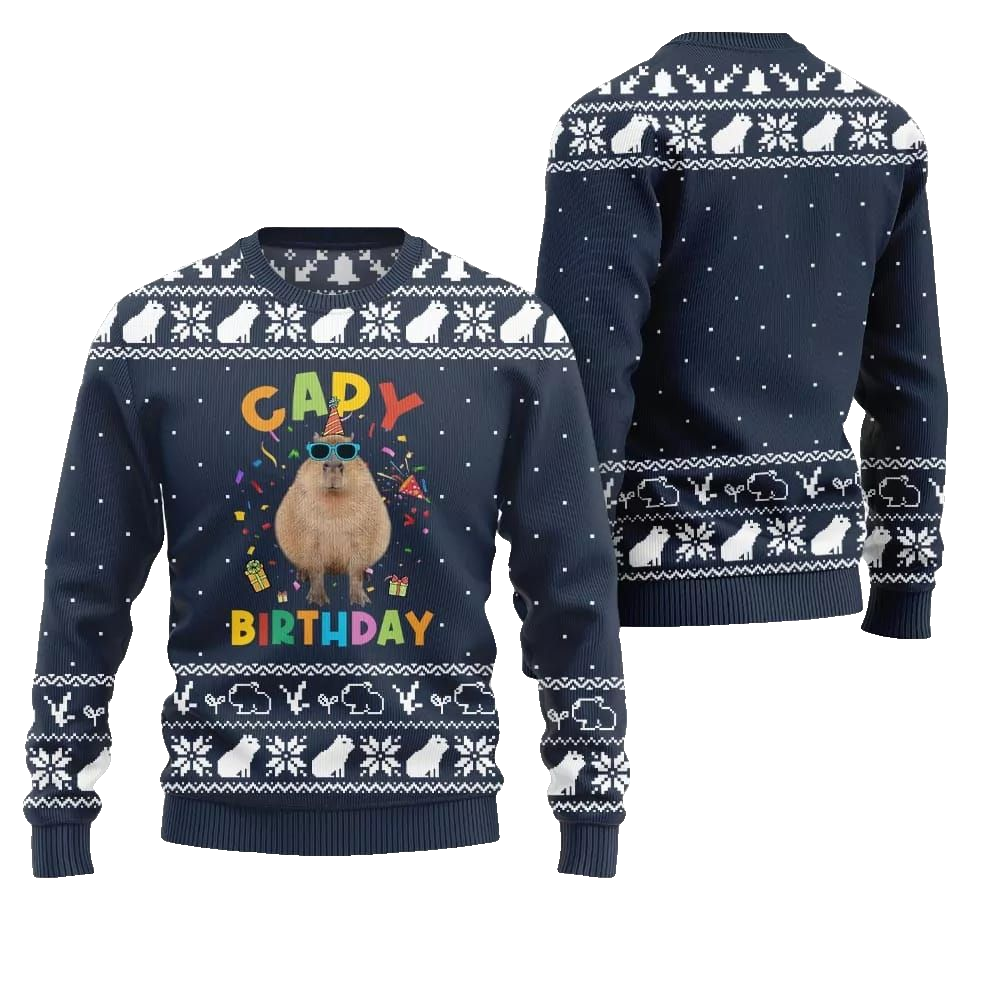2026 Christmas Capy Birthday Ugly Christmas Sweater - Moonbestprint