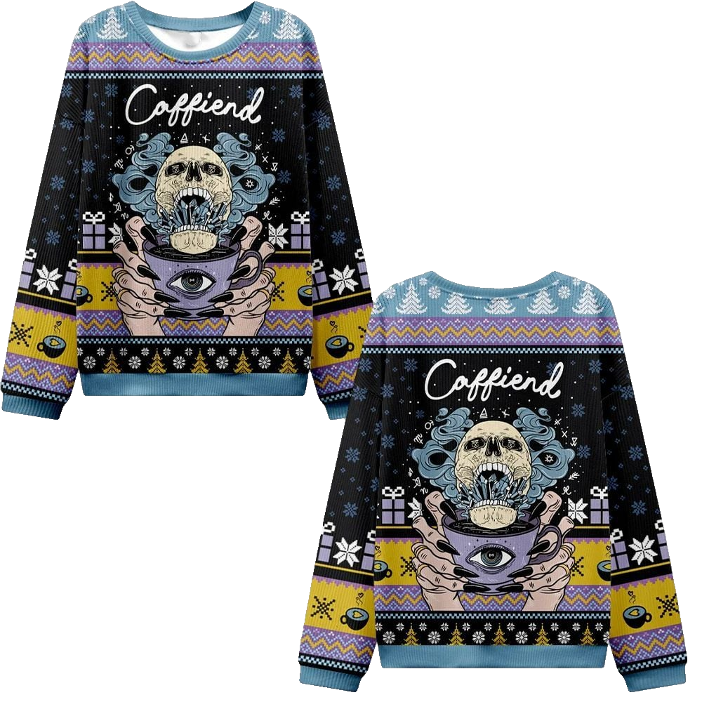 2026 Christmas Caffiend Ugly Christmas Sweater - Moonbestprint