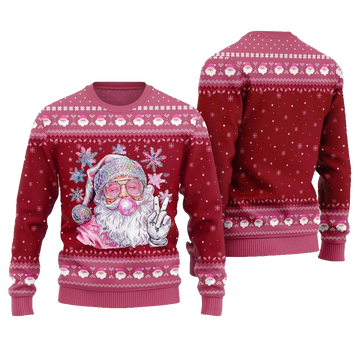 2026 Christmas Bubble Gum Santa Ugly Christmas Sweater - Moonbestprint