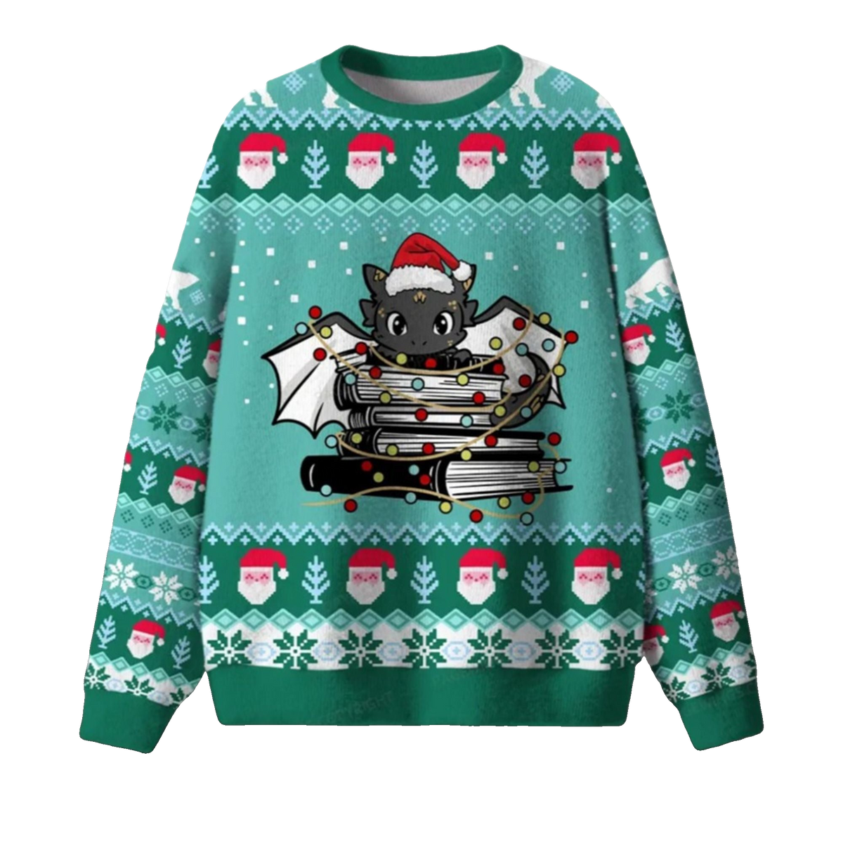 2026 Christmas Book Dragon Ugly Sweater - Moonbestprint