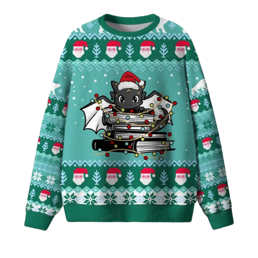 2026 Christmas Book Dragon Ugly Sweater - Moonbestprint