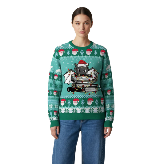 2026 Christmas Book Dragon Ugly Sweater - Moonbestprint