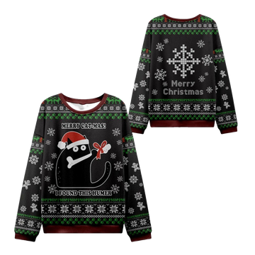 2026 Christmas Bone Thief Catmas Ugly Sweater - Moonbestprint