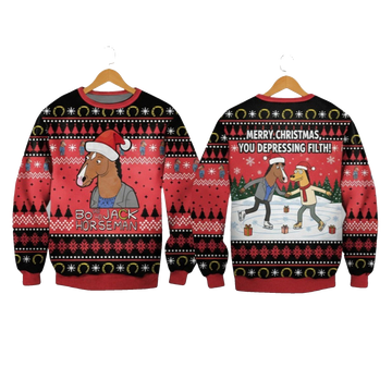 2026 Christmas Bojack Horseman Ugly Christmas Sweater - Moonbestprint