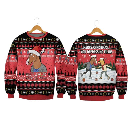 2026 Christmas Bojack Horseman Ugly Christmas Sweater - Moonbestprint