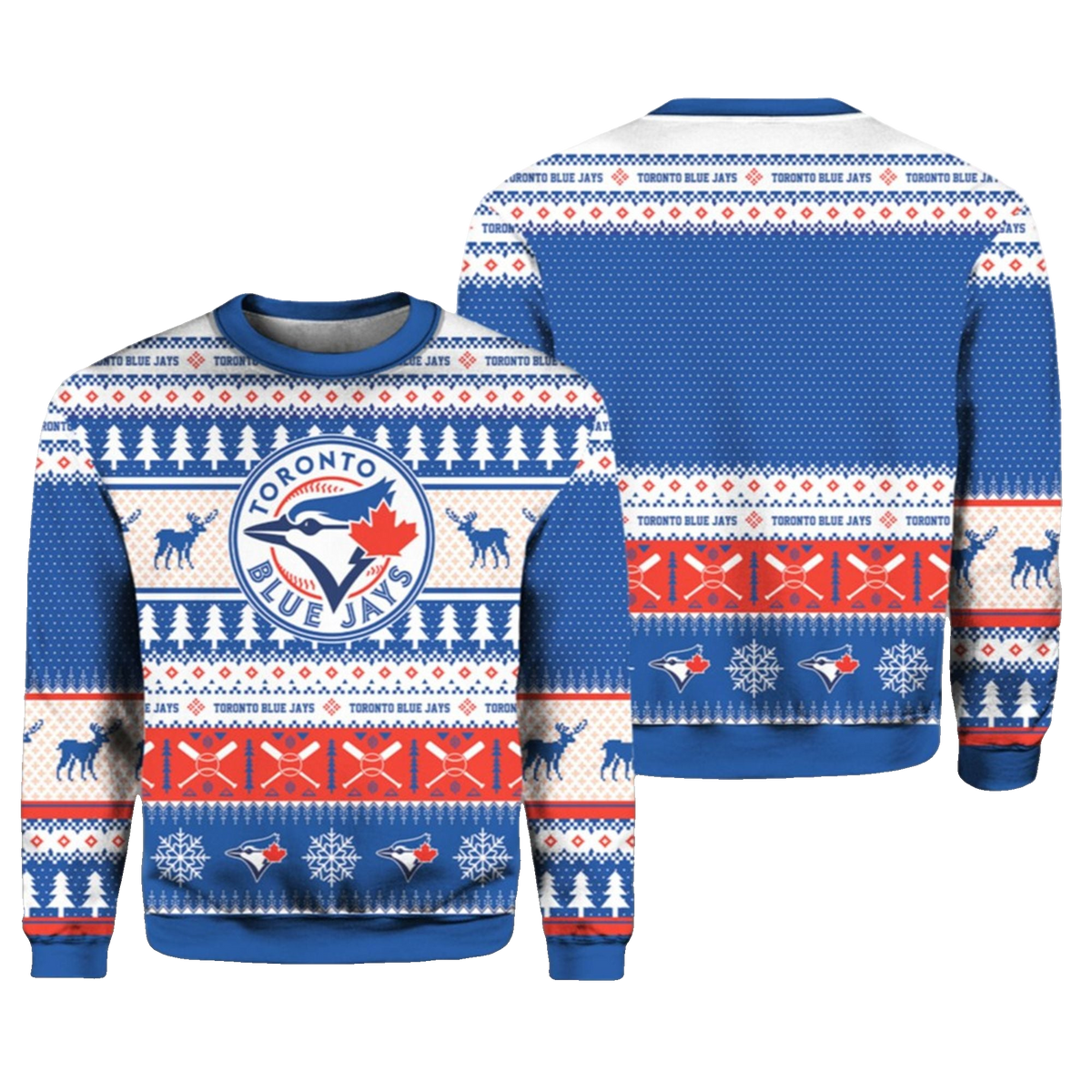 2026 Christmas Blue Jays Baseball Ugly Sweater - Moonbestprint