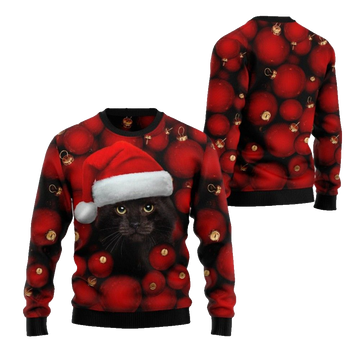 2026 Christmas Black Cat Christmas Ugly Christmas Sweater - Moonbestprint