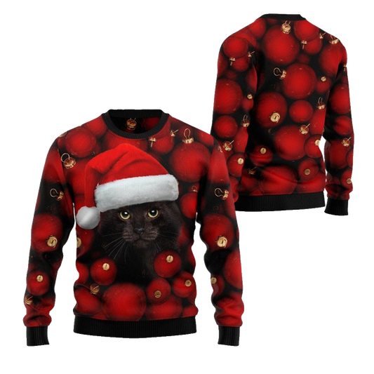 2026 Christmas Black Cat Christmas Ugly Christmas Sweater - Moonbestprint