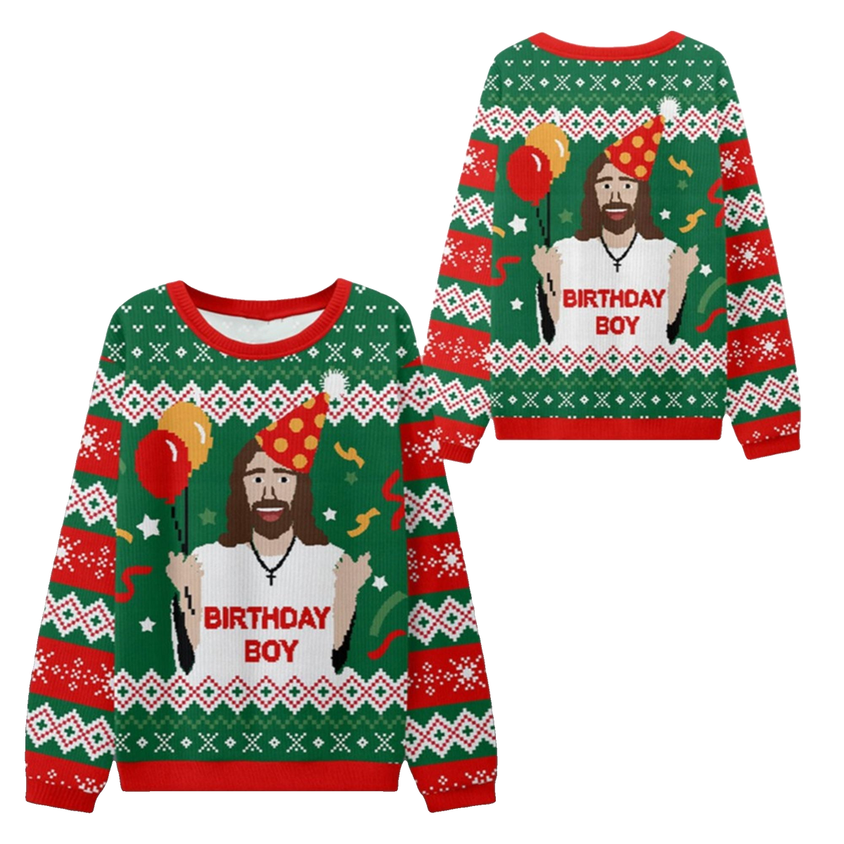 2026 Christmas BIRTHDAY BOY Jesus Ugly Sweater - Moonbestprint