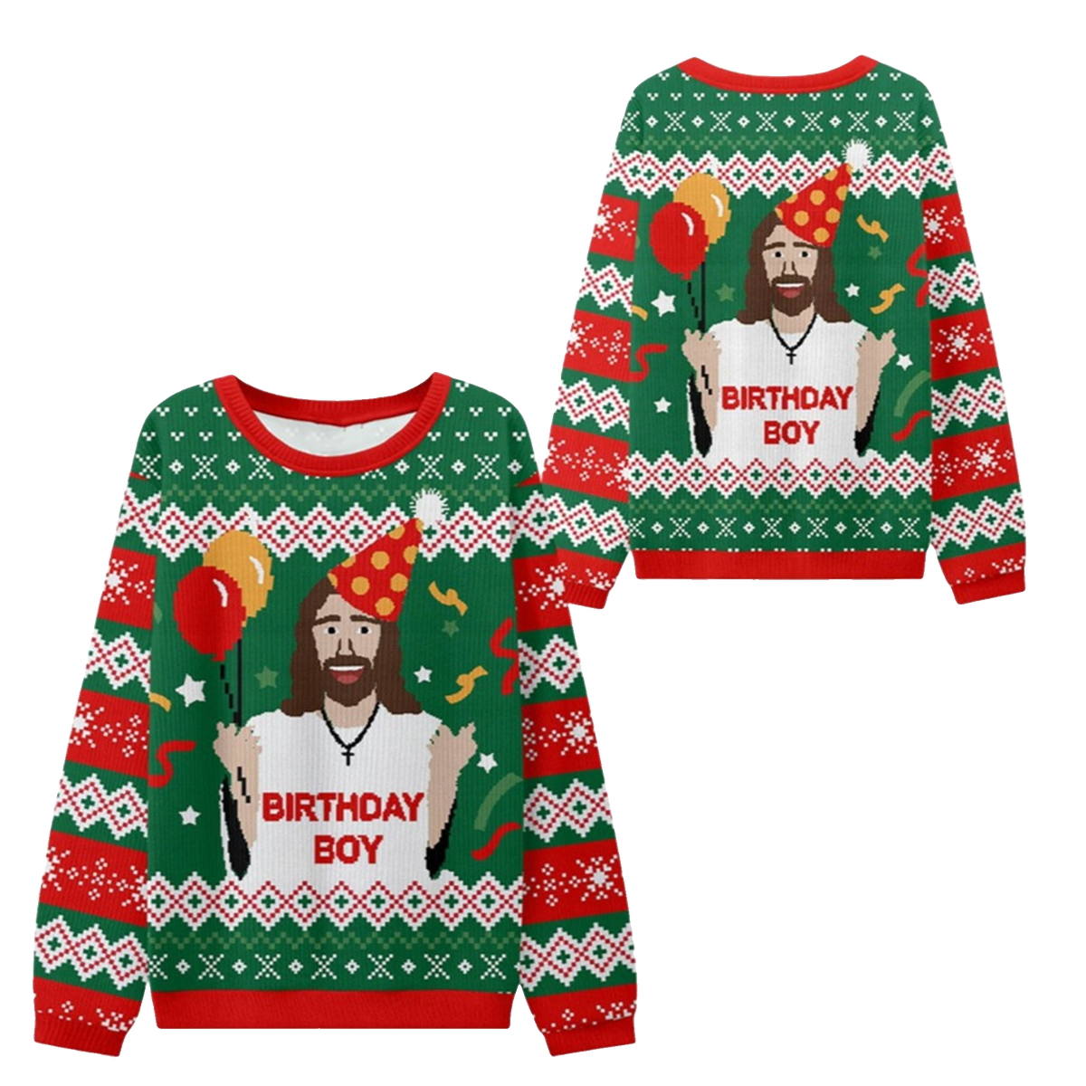 2026 Christmas BIRTHDAY BOY Jesus Ugly Sweater - Moonbestprint