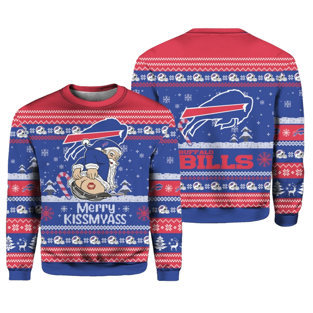 2026 Christmas Bills Merry Kissmyass Santa Claus Ugly Sweater - Moonbestprint