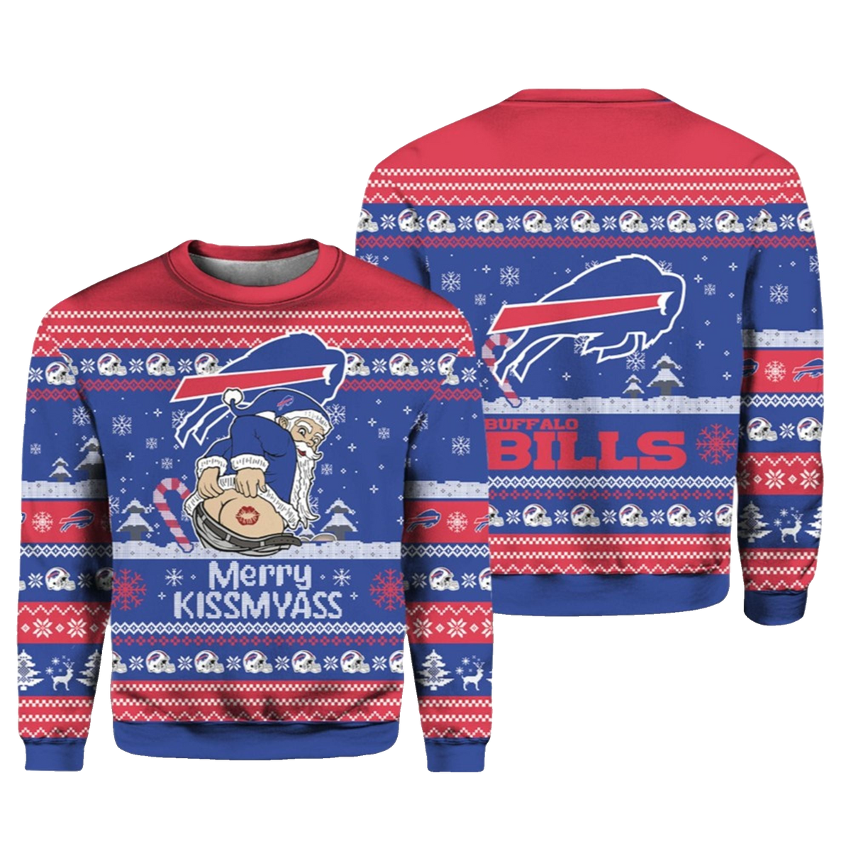 2026 Christmas Bills Merry Kissmyass Santa Claus Ugly Sweater - Moonbestprint