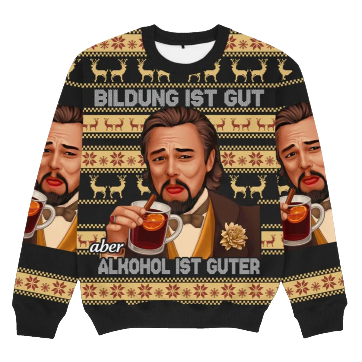 2026 Christmas Bildung Ist Gut Alkohol Ugly Sweater - Moonbestprint